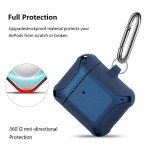 Wholesale Heavy Duty Shockproof Armor Hybrid Protective Case Cover for Apple Airpods 2 / 1 (Navy Blue)